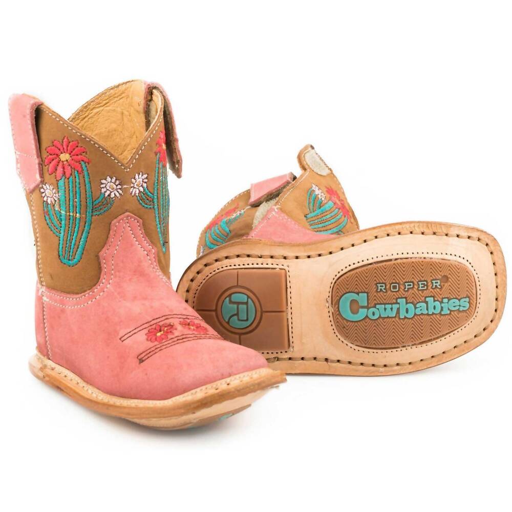 NEW ROPER girls cowbabies cactus boots in tan